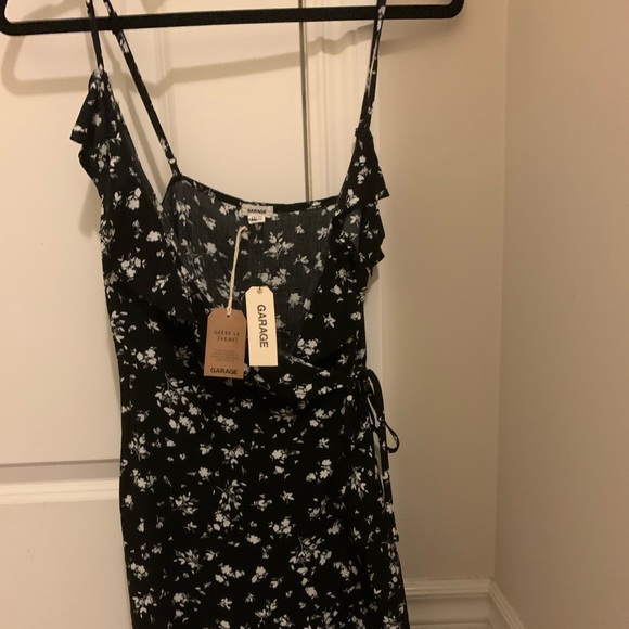 brand new black floral wrap romper - Picture 2 of 2